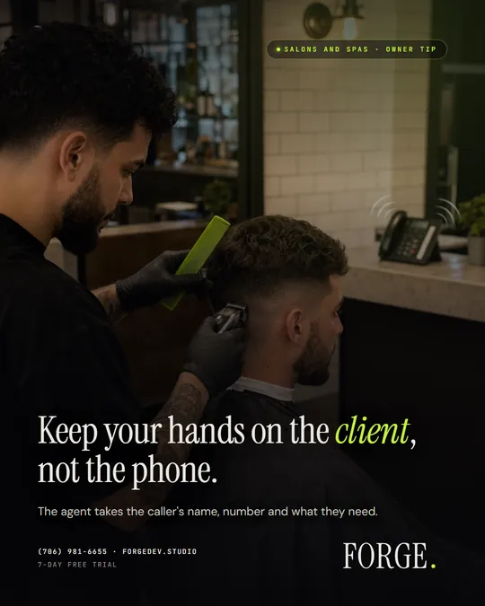 Social post image with the headline: Keep your hands on the client, not the phone.
