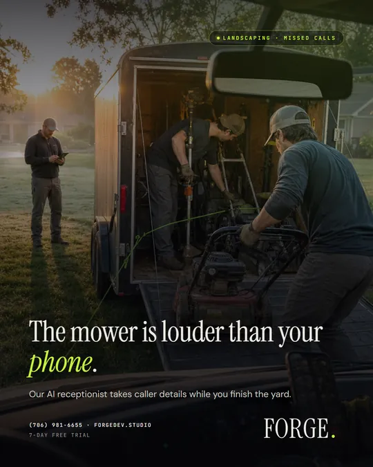 Social post image with the headline: The mower is louder than your phone.