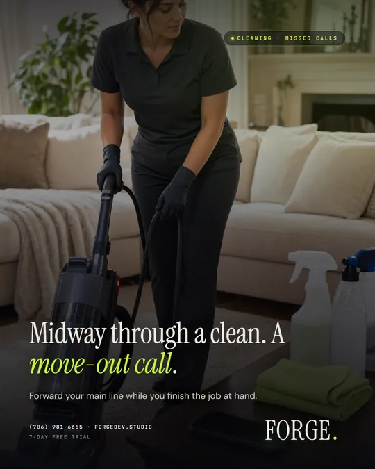 Social post image with the headline: Midway through a clean. A move-out call.